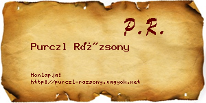Purczl Rázsony névjegykártya